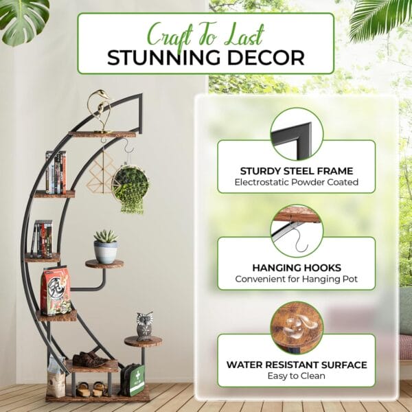 Brand Metal Plant Stand, Heart Shape Ladder Plant Stand for Indoor Plants Multiple, Black Plant Shelf Rack for Home Patio Lawn Garden (1 Pack) - Image 4