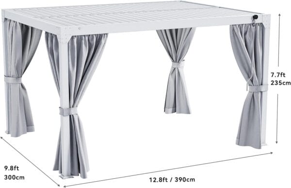 YITAHOME 10x13ft Louvered Pergola Outdoor Aluminum with Adjustable Roof - Image 2