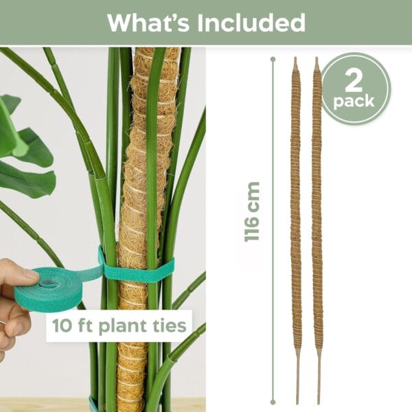BrandName 2 Pack Moss Pole - 46'' Bendable Monstera Plant Support - Image 2