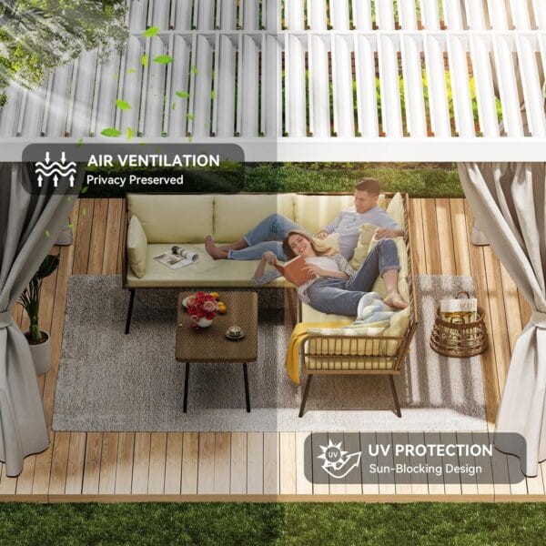 YITAHOME 10x13ft Louvered Pergola Outdoor Aluminum with Adjustable Roof - Image 3