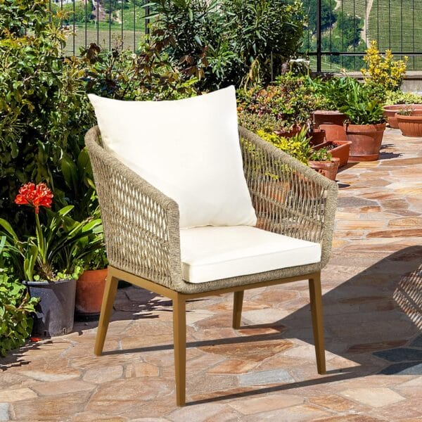 YITAHOME Outdoor Dining Single Sofa Chair, Indoor-Outdoor Wicker Bistro Chairs - Image 2