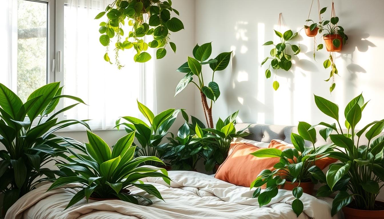 Health benefits of keeping indoor plants in the bedroom