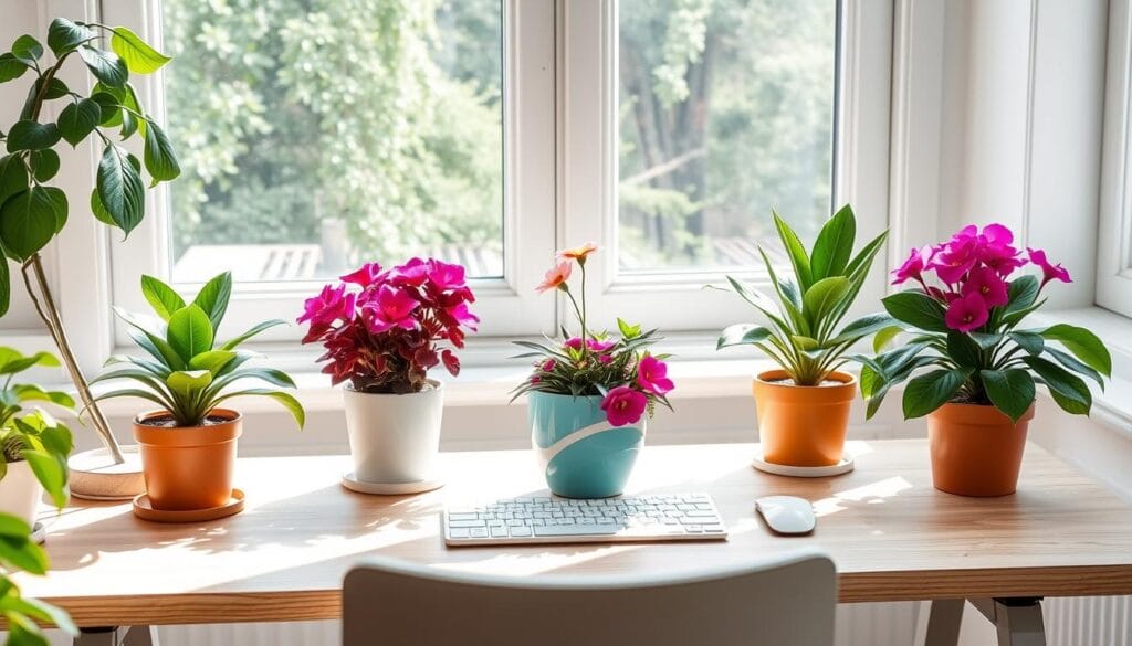 desk plants for workspace improvement