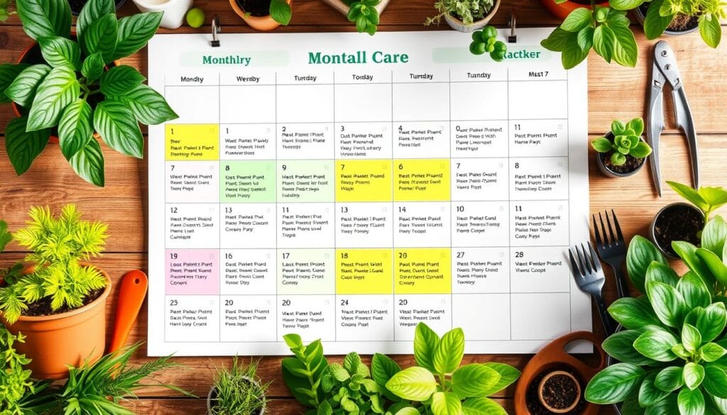 monthly plant care tracker