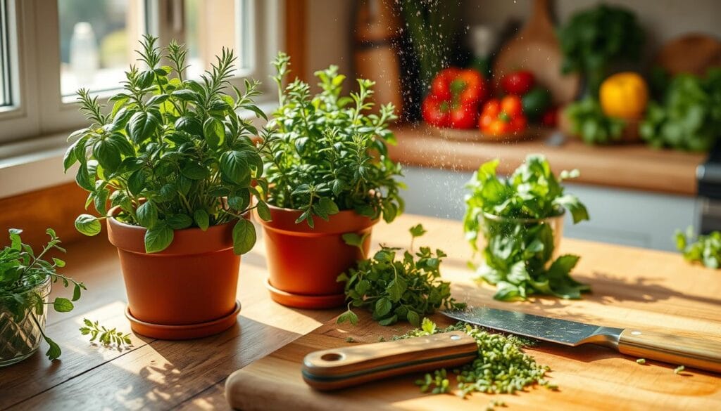 using kitchen herbs