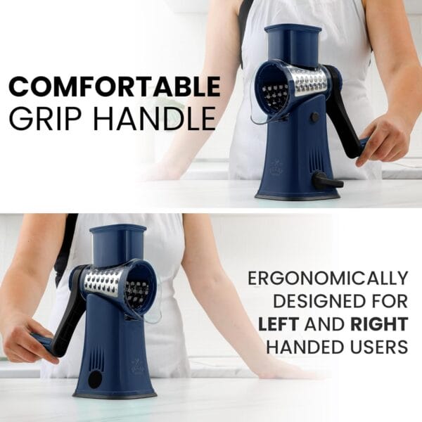 Zulay Rotary Cheese Grater - 5 Blade Cheese Shredder with Reinforced Suction - Image 2