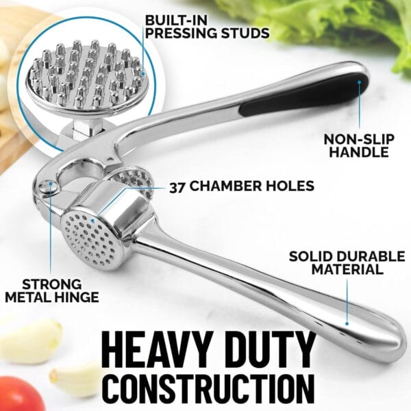 Zulay Kitchen Premium Garlic Press Set - Rust Proof & Dishwasher Safe Professional Garlic Mincer Tool - Image 5