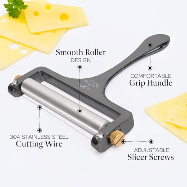 Zulay Cheese Slicer With Adjustable Thickness - Wire Cheese Slicer For Mozzarella and Cheddar Cheese (Copper) - Image 5