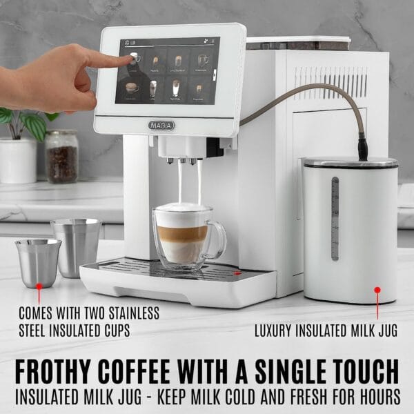Zulay Magia Fully Automatic Espresso Machine With Grinder - 19 Customizable Coffee Options - Image 3