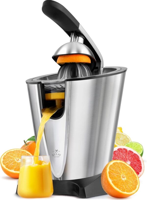 Zulay Citrus Juicer Electric - Stainless Steel Orange Juicer With 160W Powerful Motor