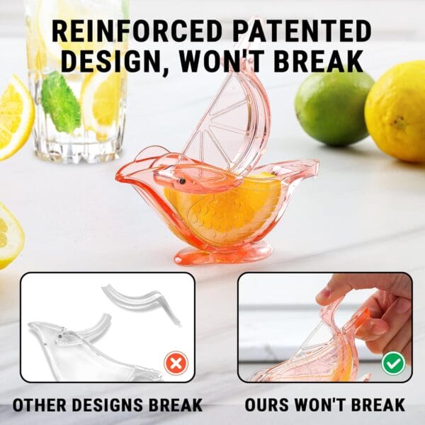 Zulay Cute Bird Lime Lemon Squeezer - Easy and Durable Glass Looking, Fun Lemon Gifts - Image 4