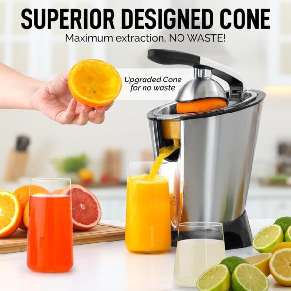 Zulay Citrus Juicer Electric - Stainless Steel Orange Juicer With 160W Powerful Motor - Image 5