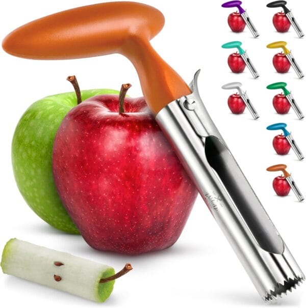 Zulay Kitchen Premium Apple Corer Tool - Ultra Sharp, Stainless Steel, Serrated Blades for Easy Coring