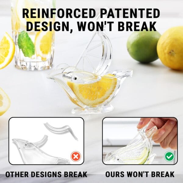Zulay Cute Bird Lime Lemon Squeezer - Easy and Durable Glass Looking, Fun Lemon Gifts - Image 5
